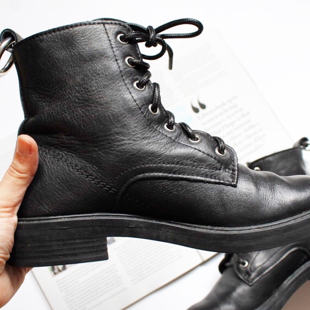 Dolce Vita lace up black booties